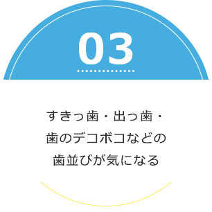 すきっ歯・出っ歯・歯のデコボコなどの歯並びが気になる